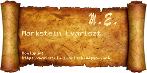 Markstein Evariszt névjegykártya